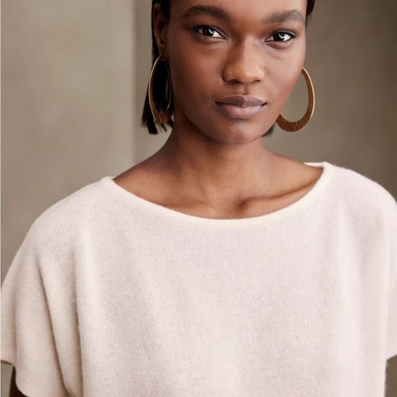 NWT. Banana Republic EMELINE LIGHTWEIGHT CASHMERE DOLMAN TOP, PEACH, Size L - Picture 4 of 6